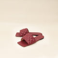 Bottega Veneta Burgundy Padded Slide Sandals 38.5