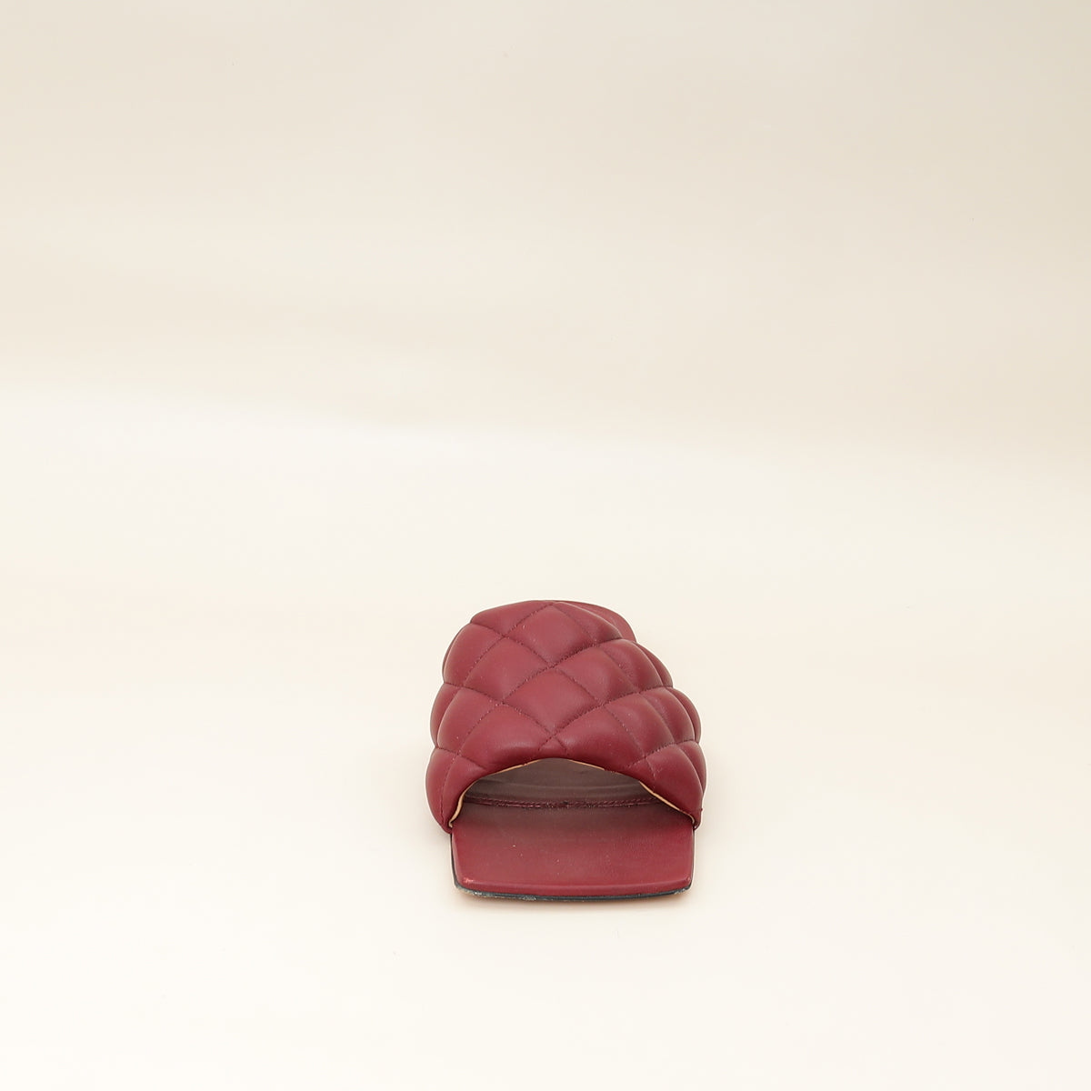 Bottega Veneta Burgundy Padded Slide Sandals 38.5