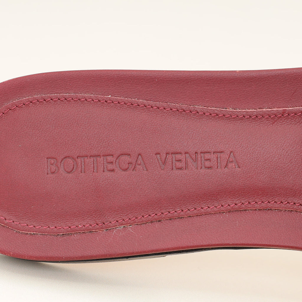 Bottega Veneta Burgundy Padded Slide Sandals 38.5