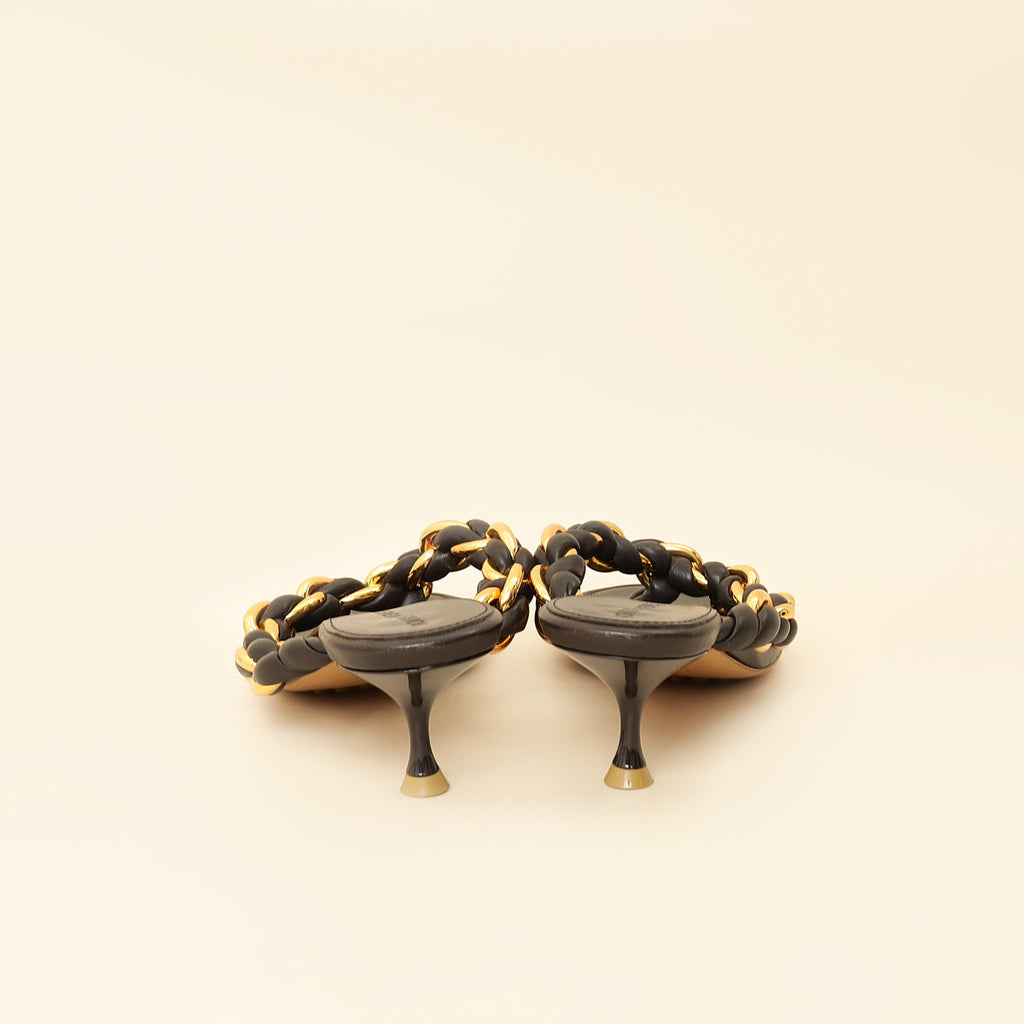 Bottega Veneta Chocolate Dot 55 Sandals 38.5