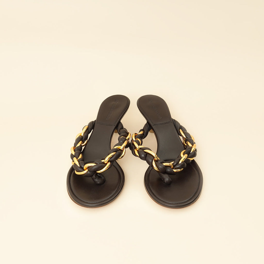Bottega Veneta Chocolate Dot 55 Sandals 38.5