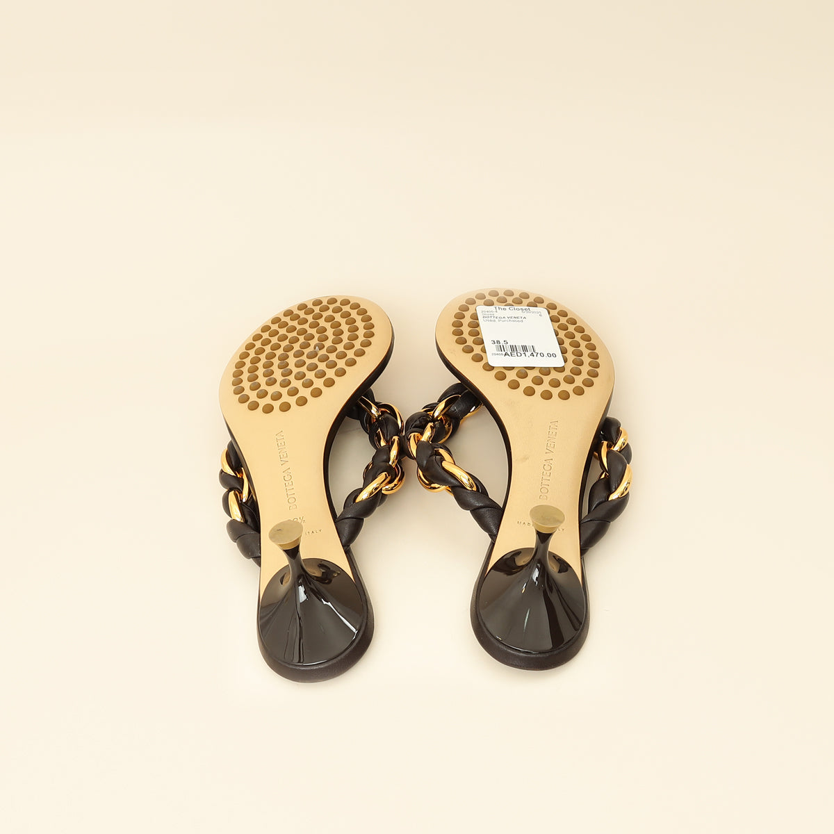 Bottega Veneta Chocolate Dot 55 Sandals 38.5