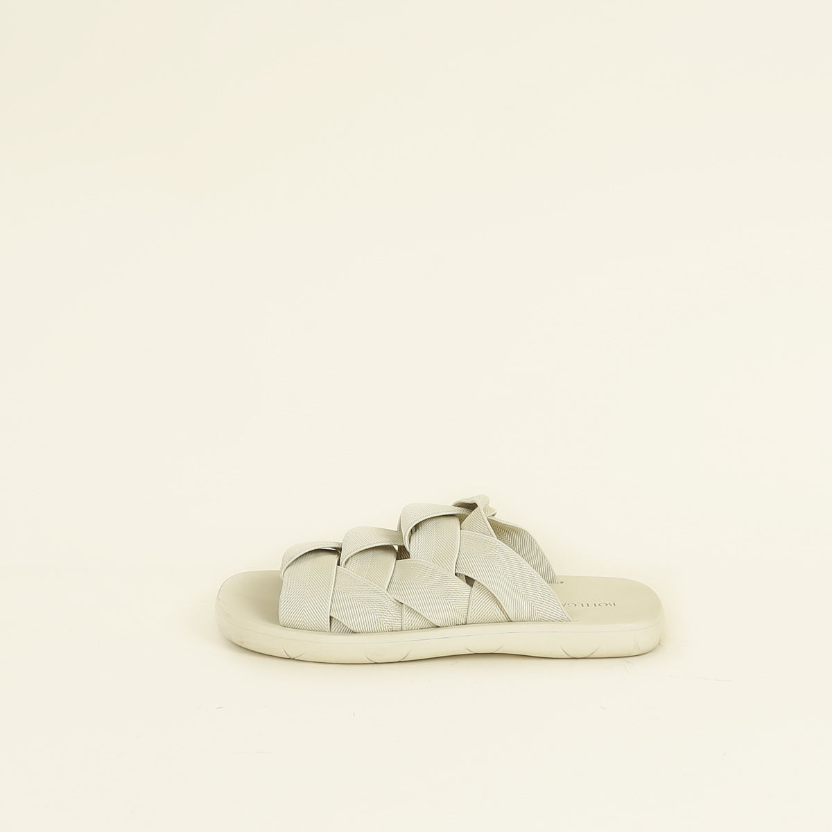 Bottega Veneta Neutral Intreccio Plat Mule 38