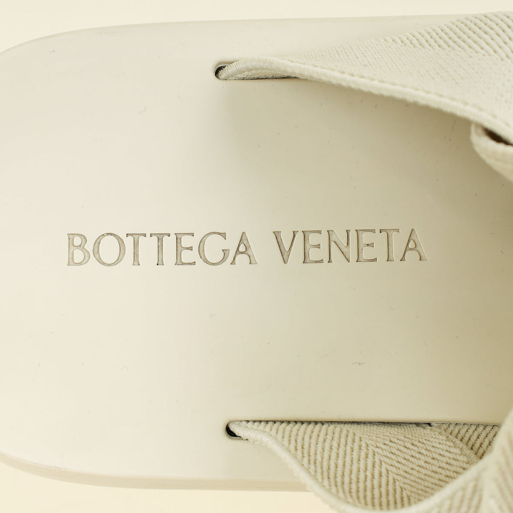 Bottega Veneta Neutral Intreccio Plat Mule 38
