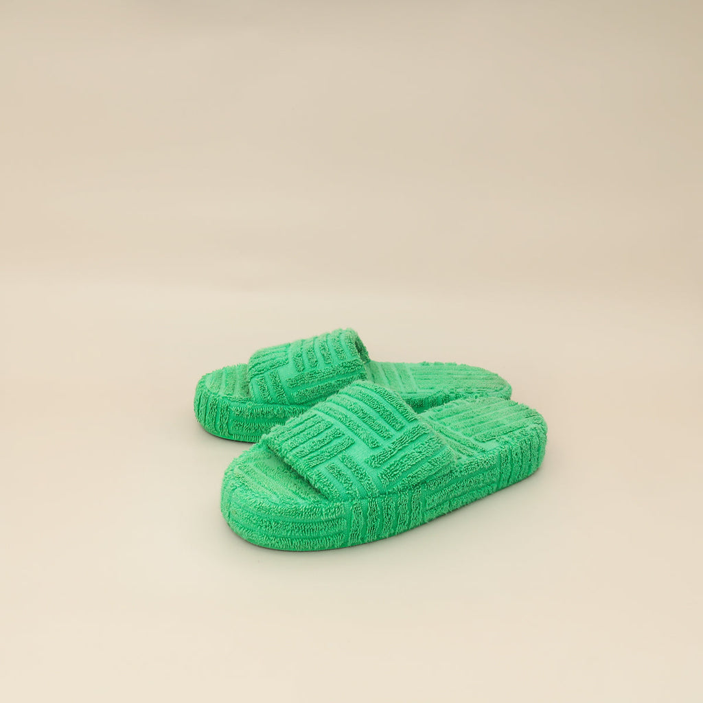 Bottega Veneta Grass Resort Sponge Slides 38