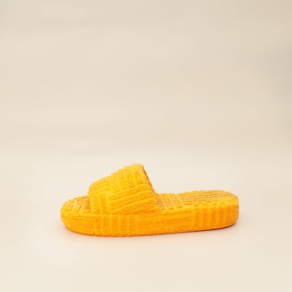 Bottega Veneta Orange Resort Sponge Slides 37