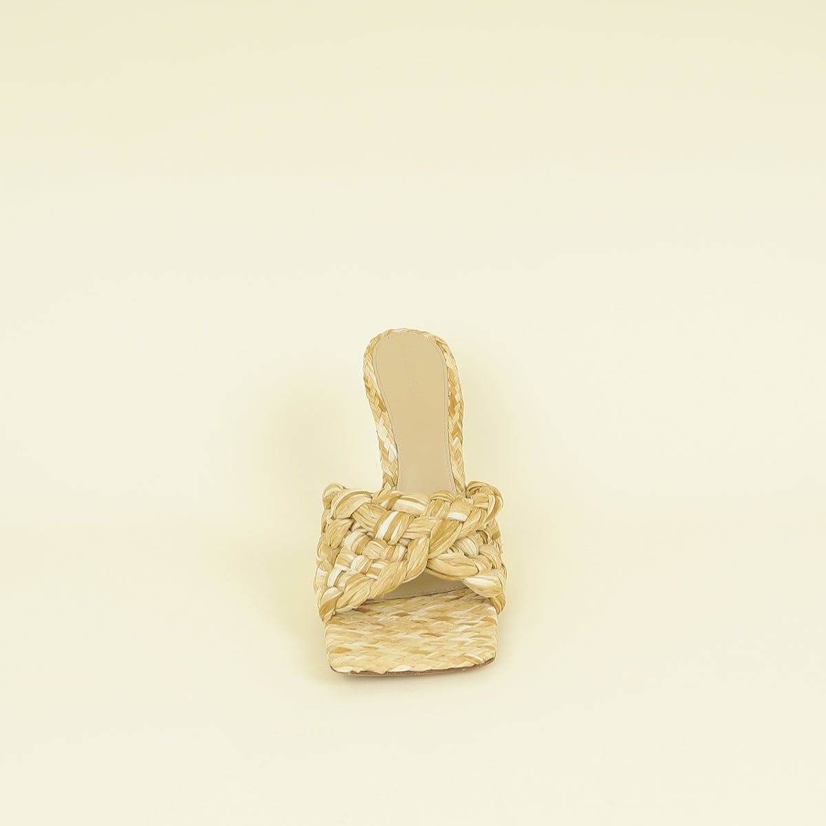 Bottega Veneta Natural Raffia Lido Heeled Mules 40