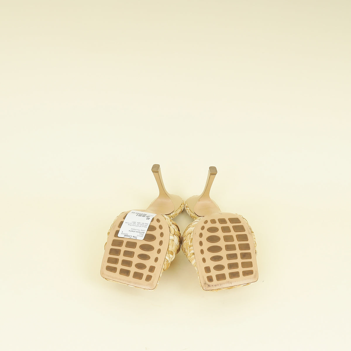 Bottega Veneta Natural Raffia Lido Heeled Mules 40
