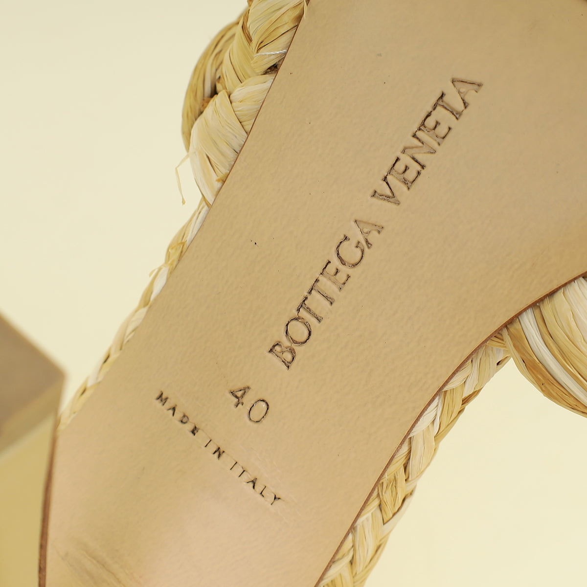 Bottega Veneta Natural Raffia Lido Heeled Mules 40