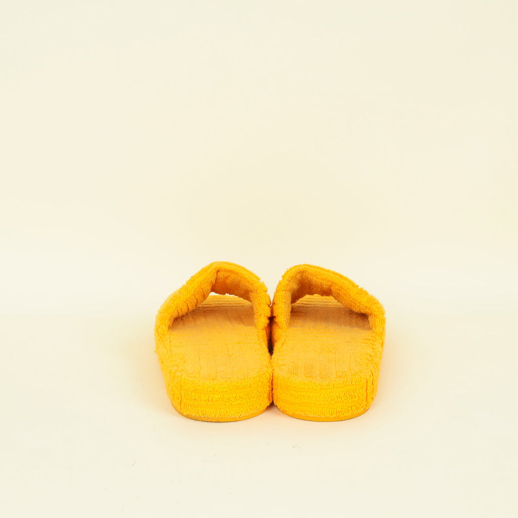 Bottega Veneta Yellow Orange Sponge Slide Sandals 41