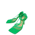 Bottega Veneta Green Stretch Lace Up Sandal 36