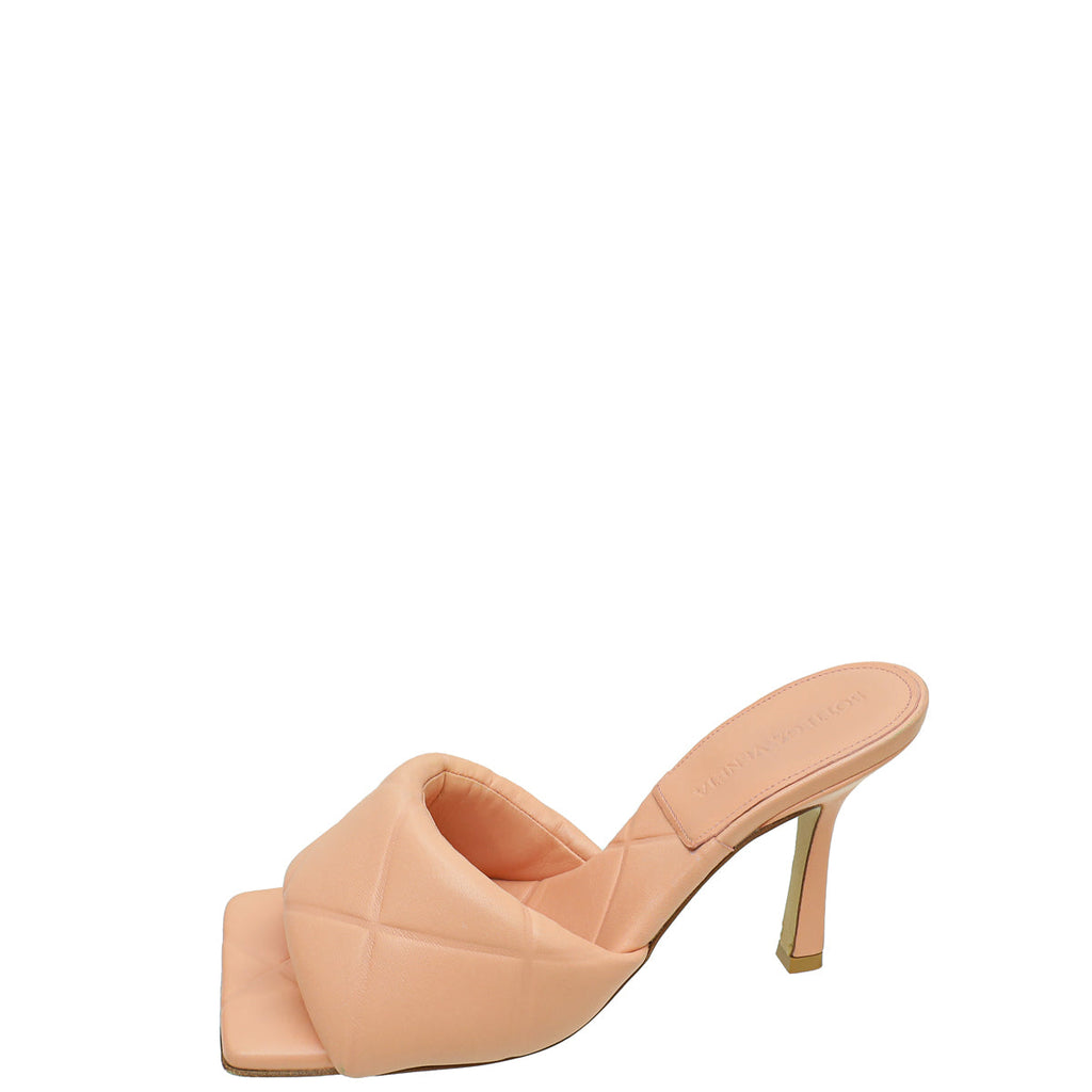 Bottega Veneta Peach Embossed Lido Mules 36