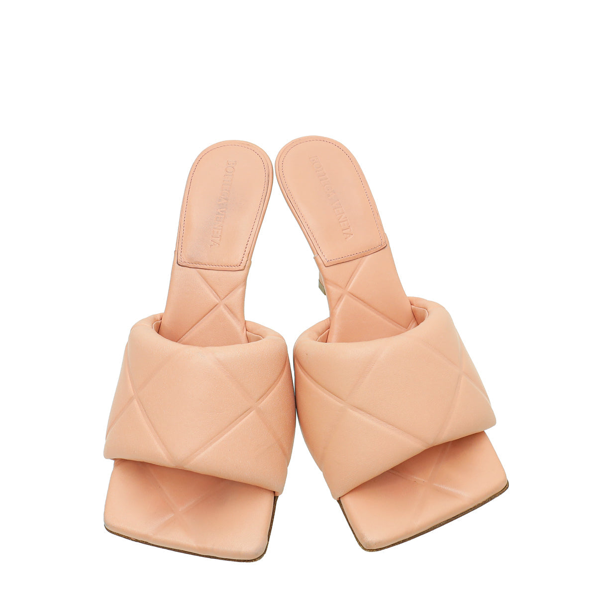 Bottega Veneta Peach Embossed Lido Mules 36