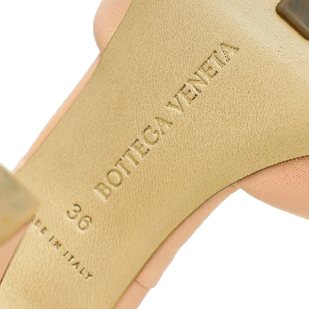 Bottega Veneta Peach Embossed Lido Mules 36