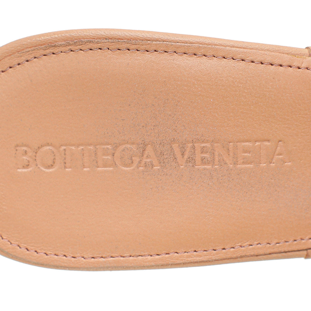 Bottega Veneta Peach Embossed Lido Mules 36