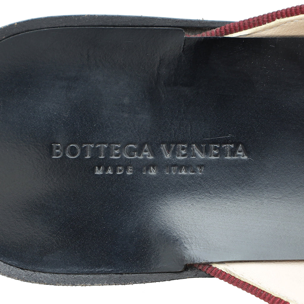 Bottega Veneta Burgundy Intrecciato Nappa Fiandra Flat Mules 37.5