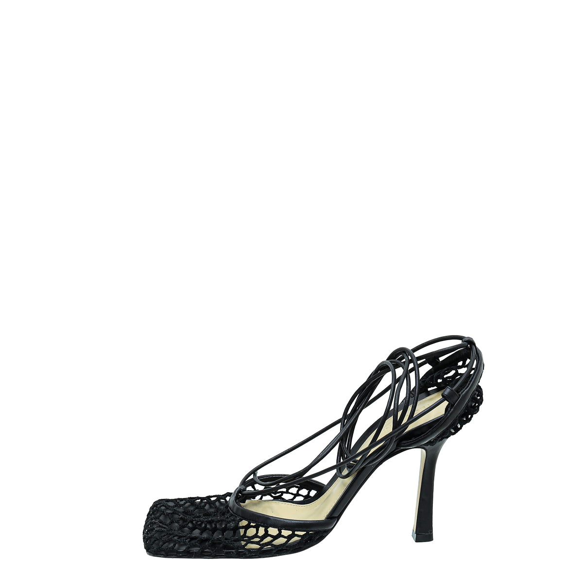 Bottega Veneta Black Stretch Lace-Up Sandal 38