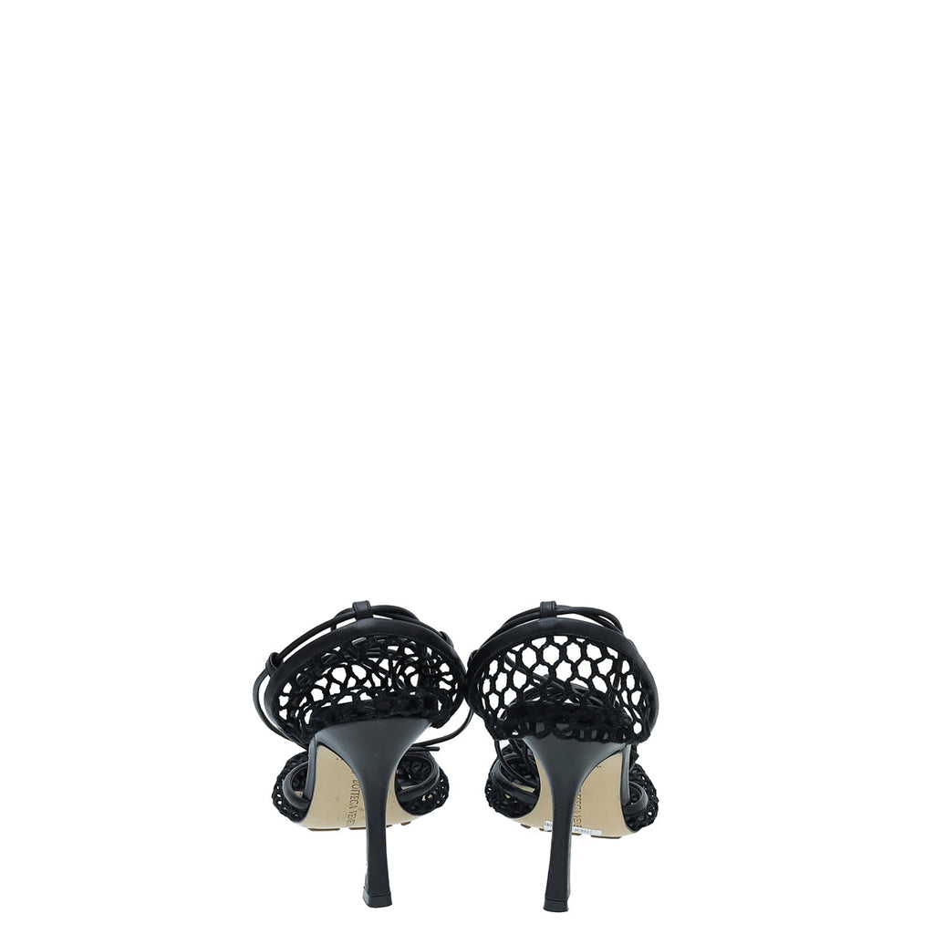 Bottega Veneta Black Stretch Lace-Up Sandal 38