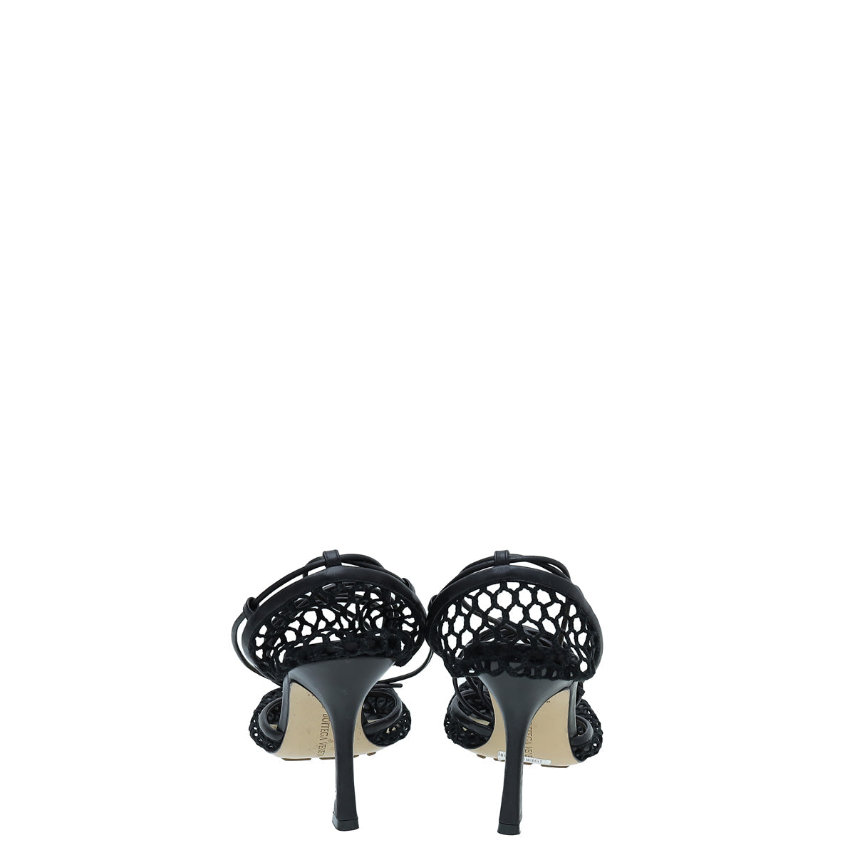 Bottega Veneta Black Stretch Lace-Up Sandal 38