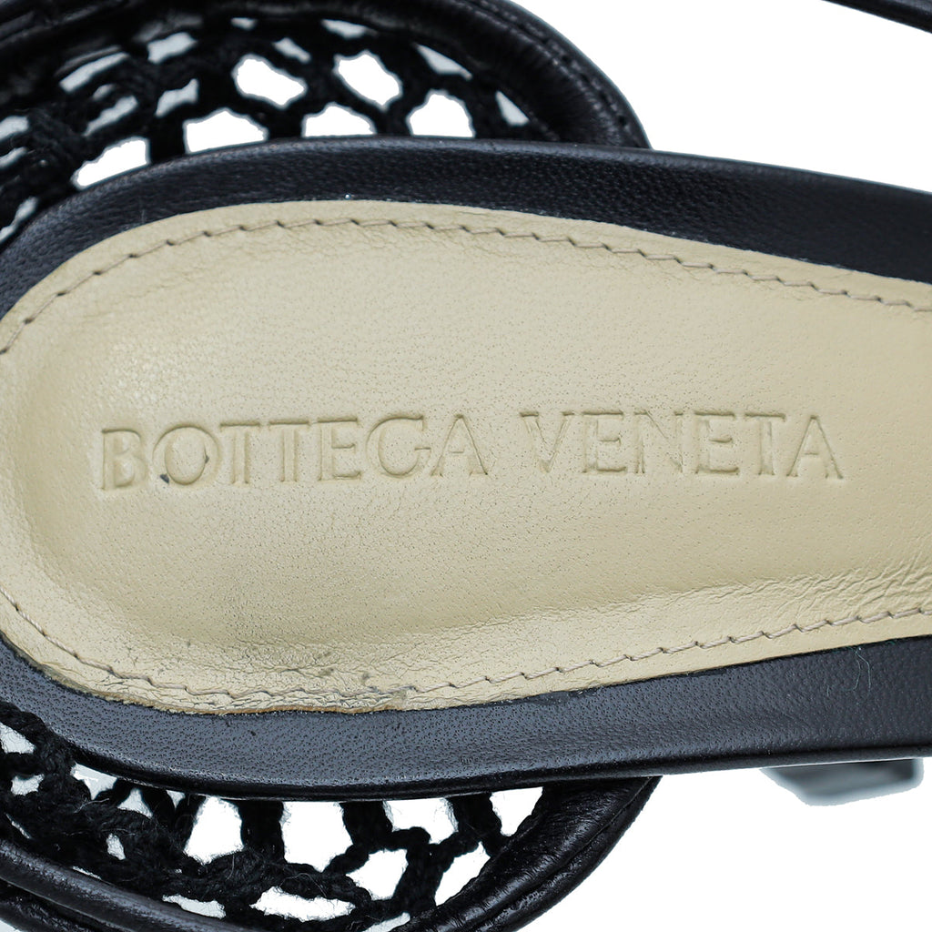 Bottega Veneta Black Stretch Lace-Up Sandal 38
