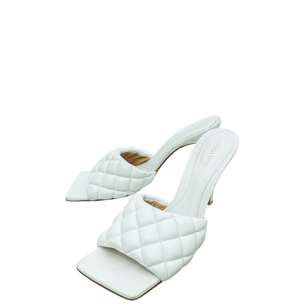 Bottega Veneta White Nappa Padded Mules 41