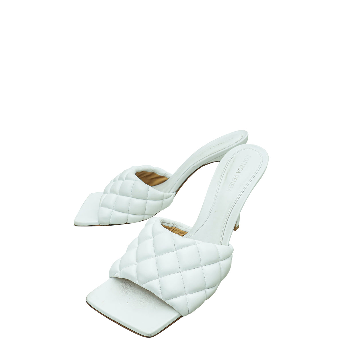 Bottega Veneta White Nappa Padded Mules 41