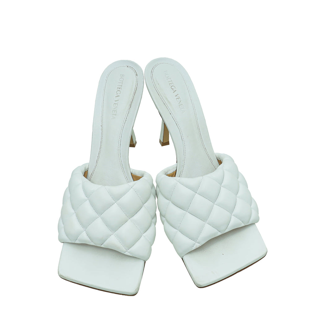 Bottega Veneta White Nappa Padded Mules 41