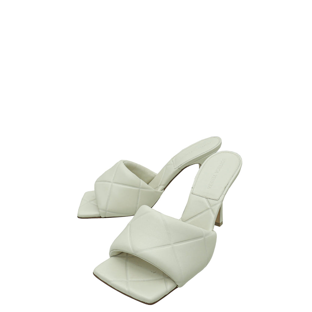 Bottega Veneta Off White Embossed Lido Mules 40