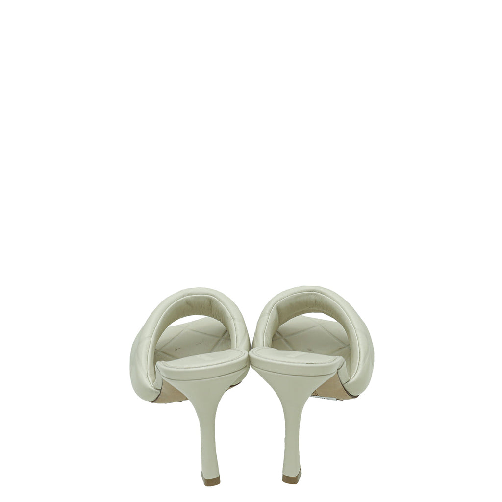 Bottega Veneta Off White Embossed Lido Mules 40
