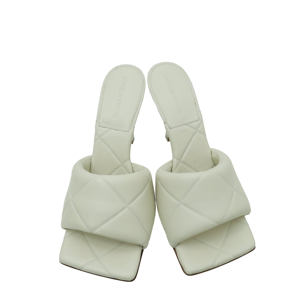Bottega Veneta Off White Embossed Lido Mules 40