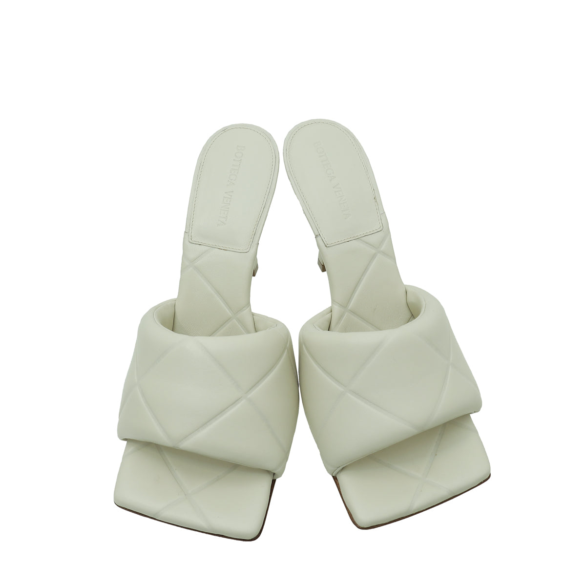 Bottega Veneta Off White Embossed Lido Mules 40