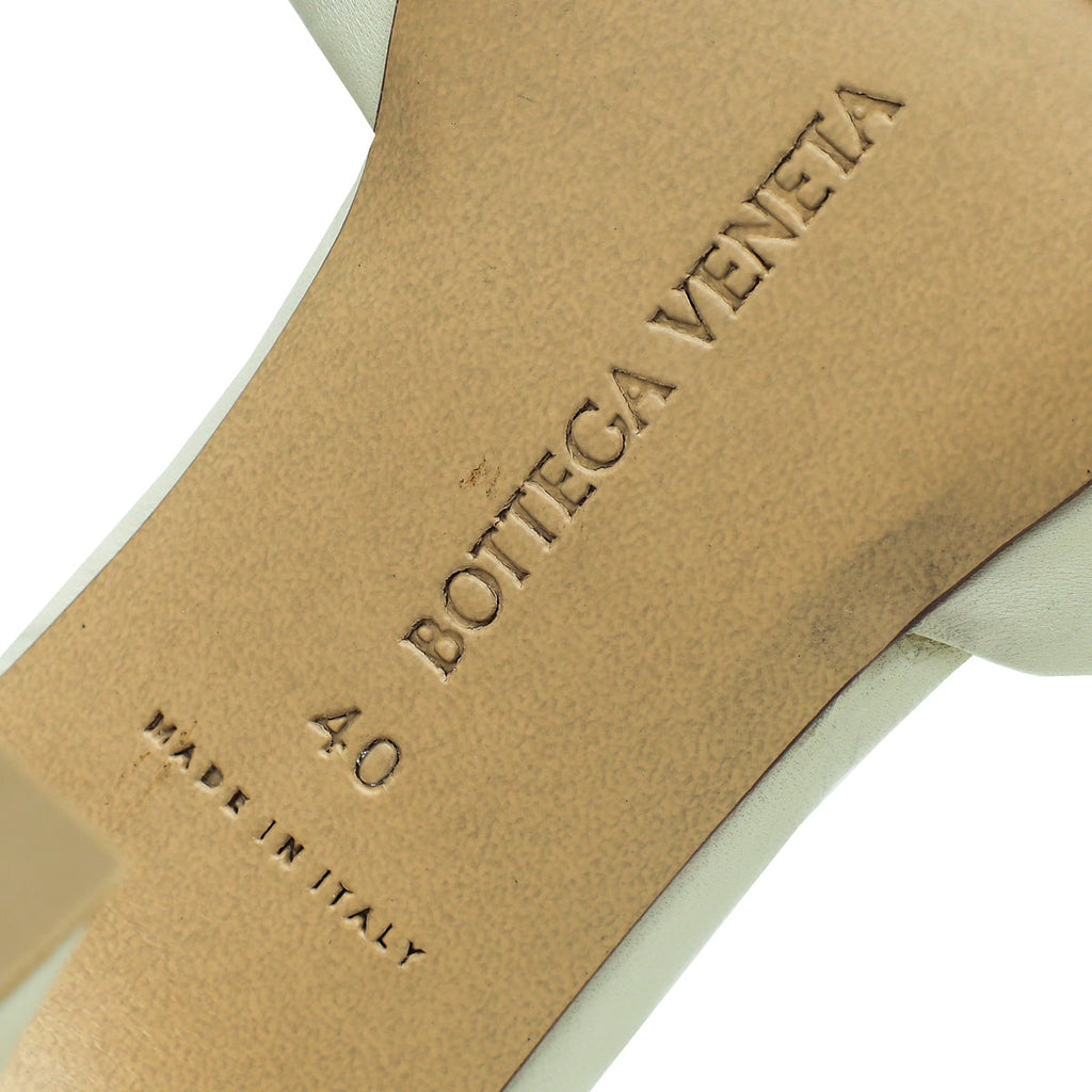 Bottega Veneta Off White Embossed Lido Mules 40