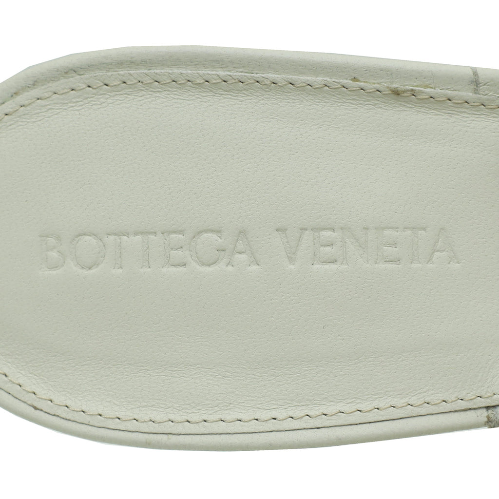 Bottega Veneta Off White Embossed Lido Mules 40