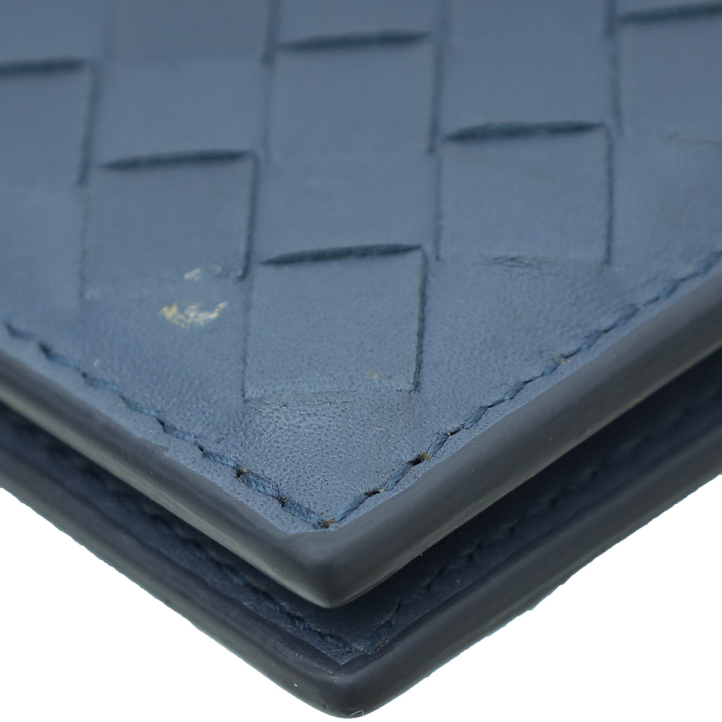 Bottega Veneta Grayish Blue Intrecciato Nappa Bifold Card Holder
