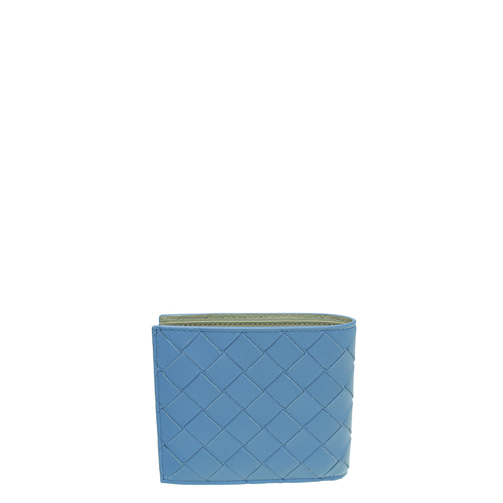 Bottega Veneta Blue Intrecciato Bi-Fold Wallet