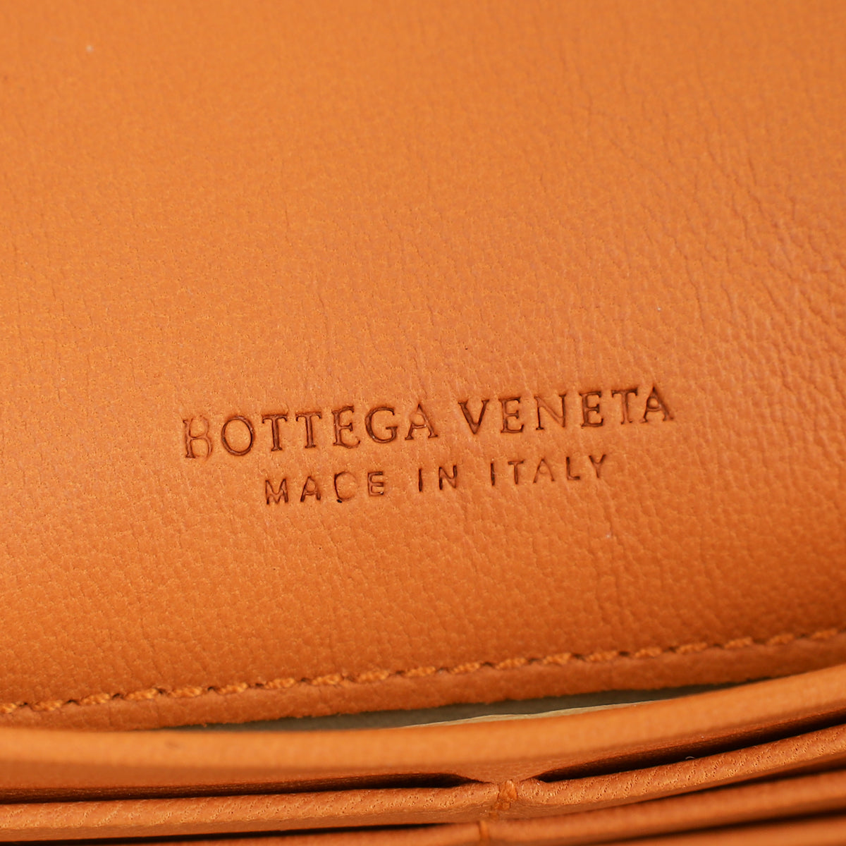 Bottega Veneta Orange Intrecciato Leather Flap Continental Wallet