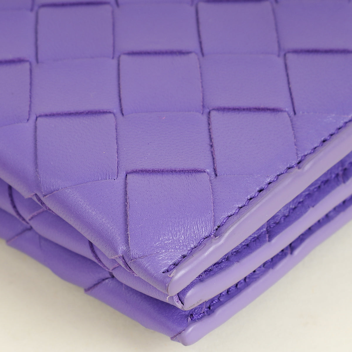 Bottega Veneta Purple Intrecciato Wallet on Strap