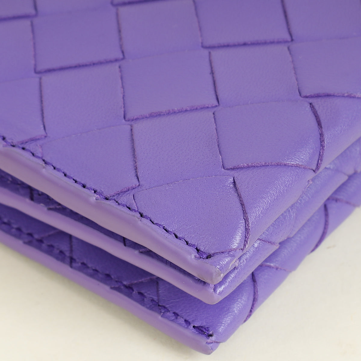 Bottega Veneta Purple Intrecciato Wallet on Strap