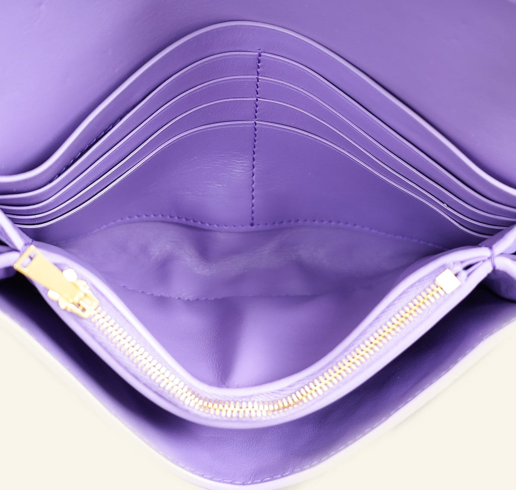 Bottega Veneta Purple Intrecciato Wallet on Strap