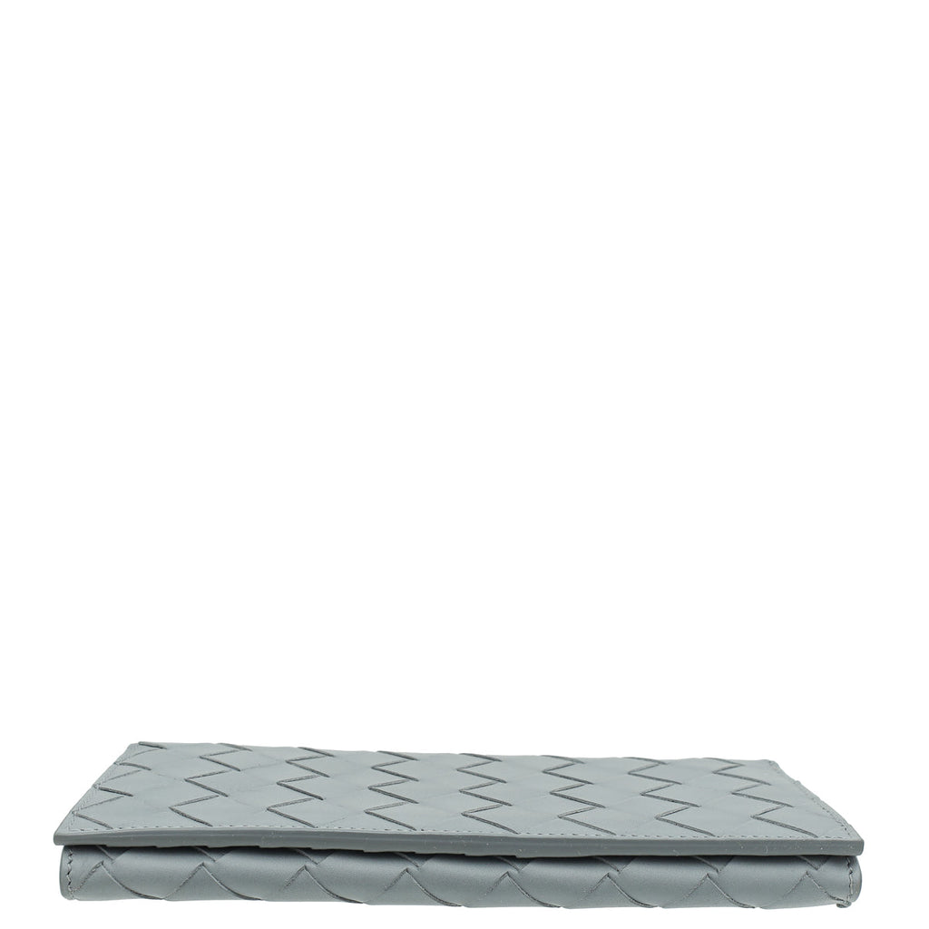 Bottega Veneta Grey Intrecciato Long Wallet