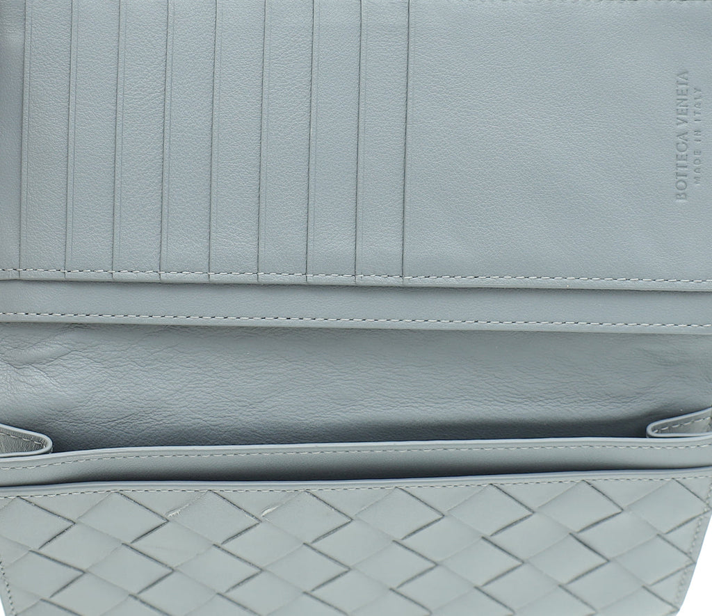 Bottega Veneta Grey Intrecciato Long Wallet