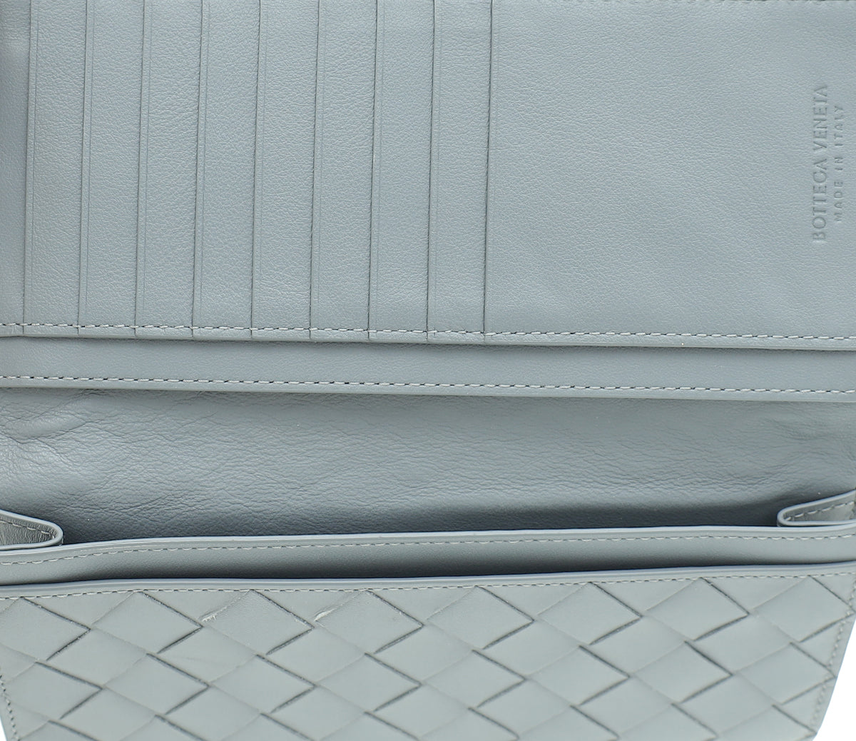 Bottega Veneta Grey Intrecciato Long Wallet