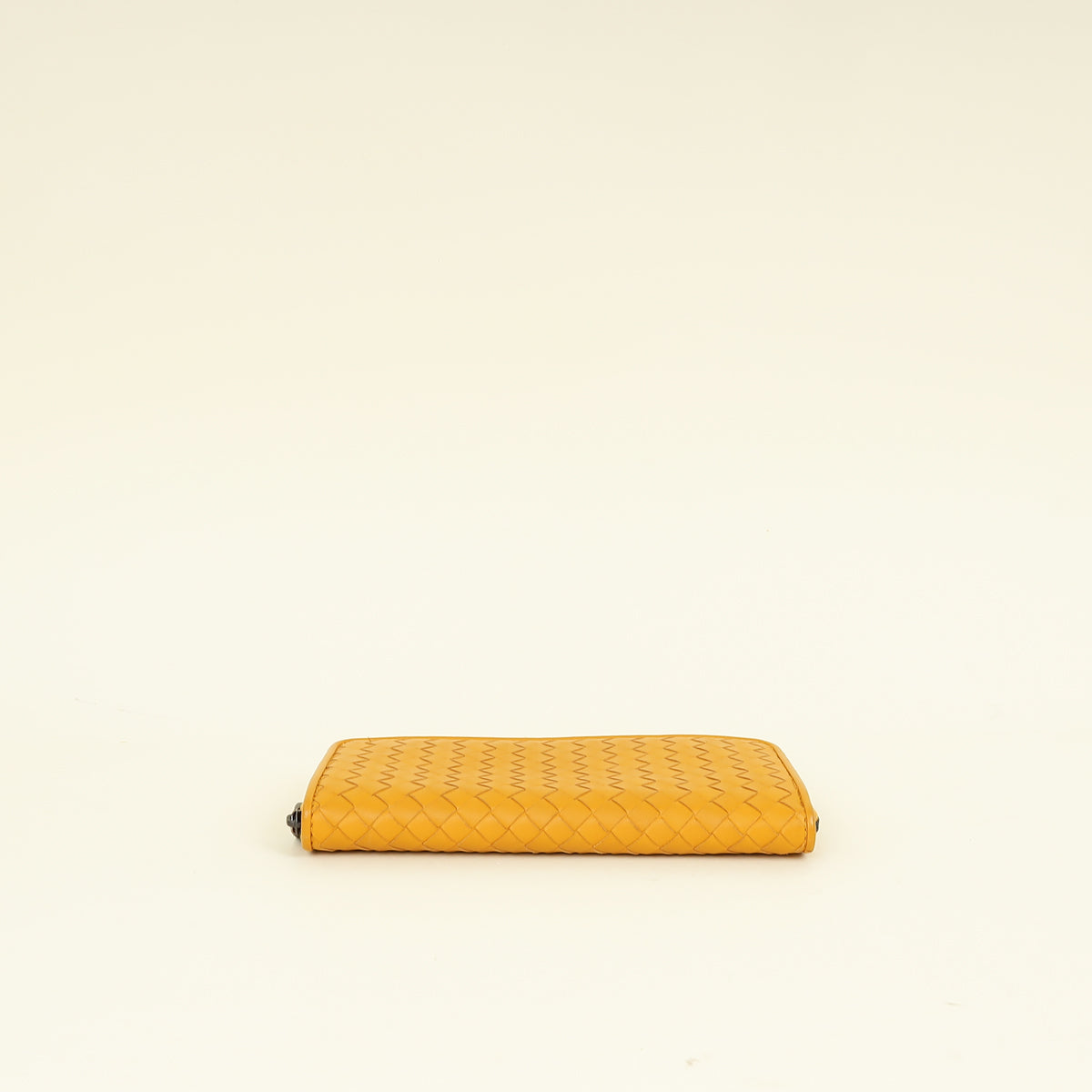 Bottega Veneta Mustard Intrecciato Zip Wallet