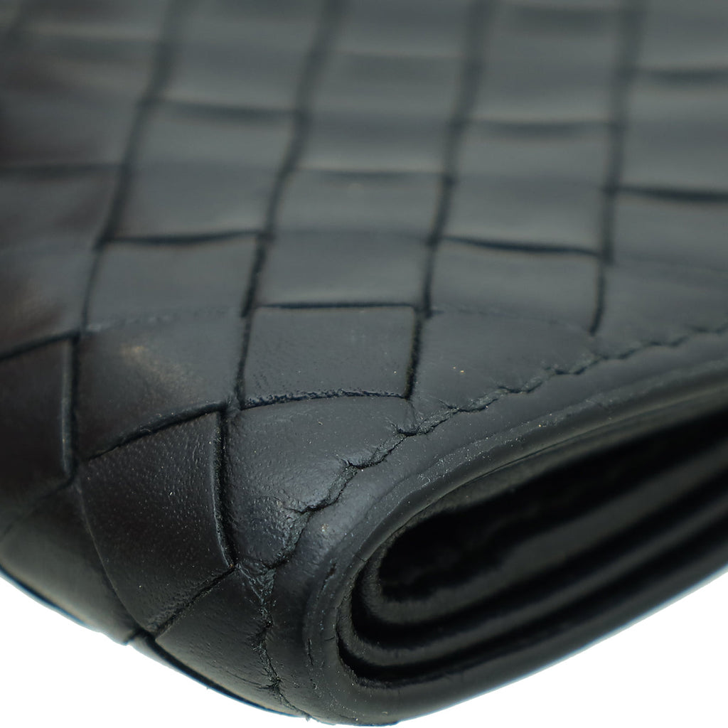 Bottega Veneta Black Intrecciato Nappa Bifold Mens Wallet