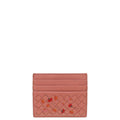 Bottega Veneta Rose Antique Intrecciato Nappa Embroidered Card Holder