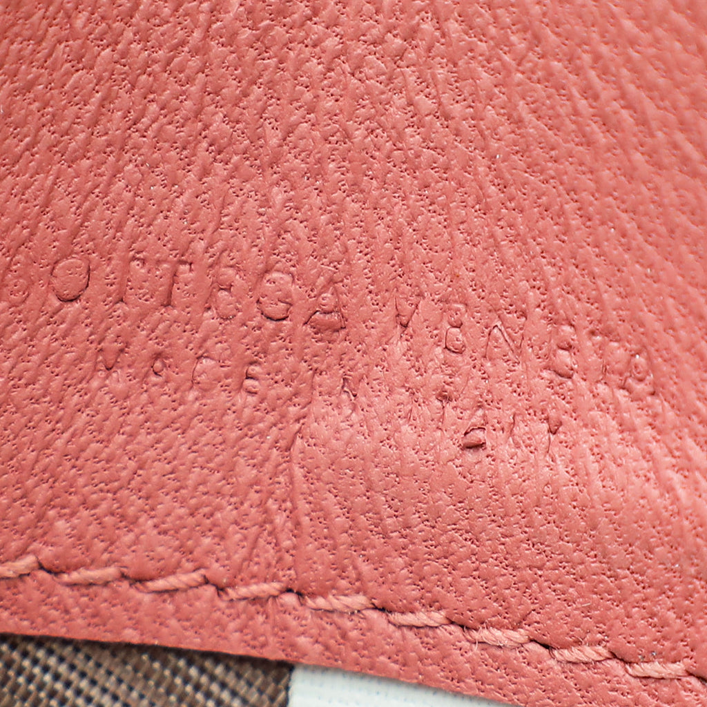 Bottega Veneta Rose Antique Intrecciato Nappa Embroidered Card Holder