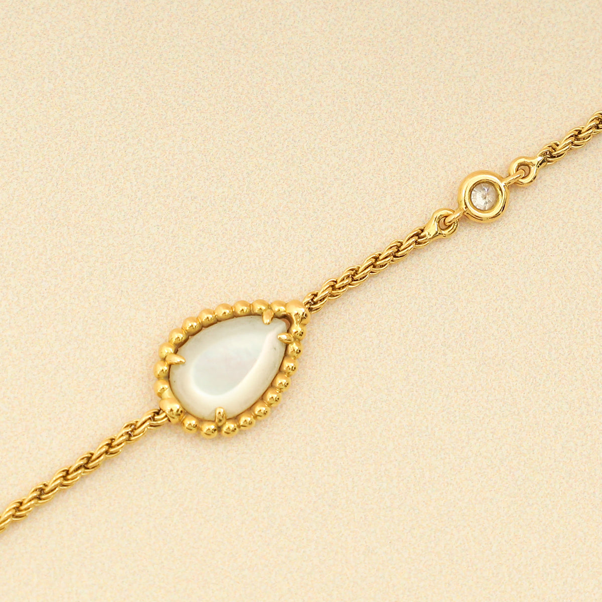 Boucheron 18K Yellow Gold MOP Diamond Serpent Boheme XS Bracelet