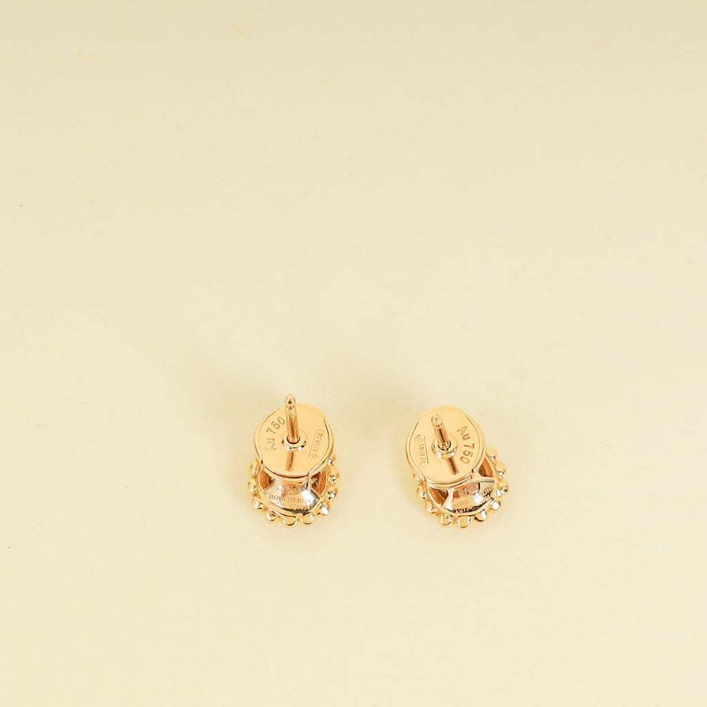 Boucheron 18K Rose Gold Diamond Serpent Bohème XS Motif Stud Earrings