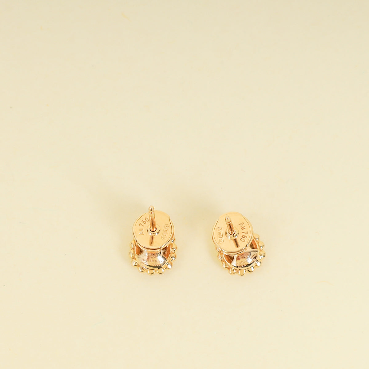 Boucheron 18K Rose Gold Diamond Serpent Bohème XS Motif Stud Earrings