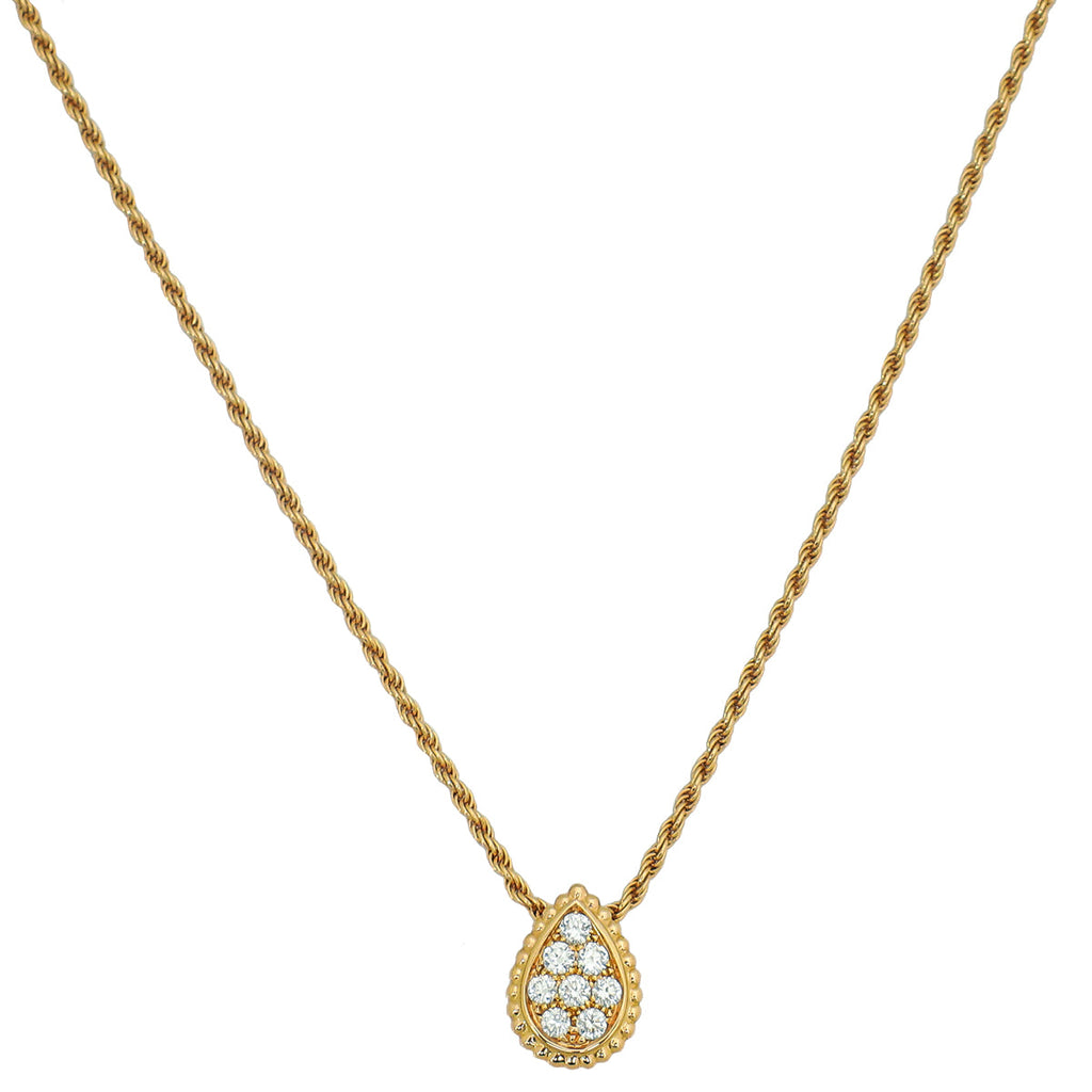 Boucheron 18K Pink Gold Diamond Serpent Boheme Pendant Necklace